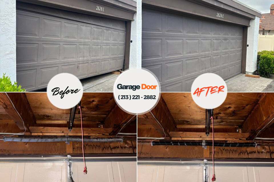 Before and after: garage door repair Warsaw, IN